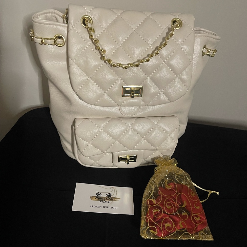 White Mini Classy Backpack